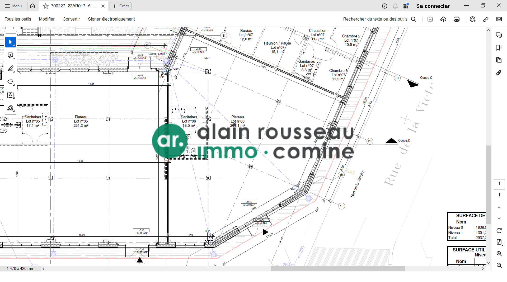 Bureaux 201.1m² – Les ponts de ce